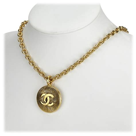 vintage chanel gold chain necklace|Vintage Chanel Necklace for sale .